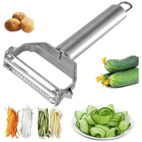 Éplucheur,Éplucheur Multifonctionnel Manuel à Double Tranchant,Éplucheur à légumes Universel en Acier inoxydable,Pour Fruit,Carotte (1/4)