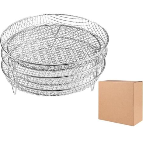 Support de friteuse à Air, 3 pièces, Panier à friture, Support à Toast, Accessoires de friteuse à Air, Plateau de, Rond 20cm (1/4)