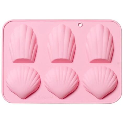 Moules à gâteaux - Non spécifié - Mini moules en silicone - 6 cavités - Forme de madeleine - Rose (1/4)