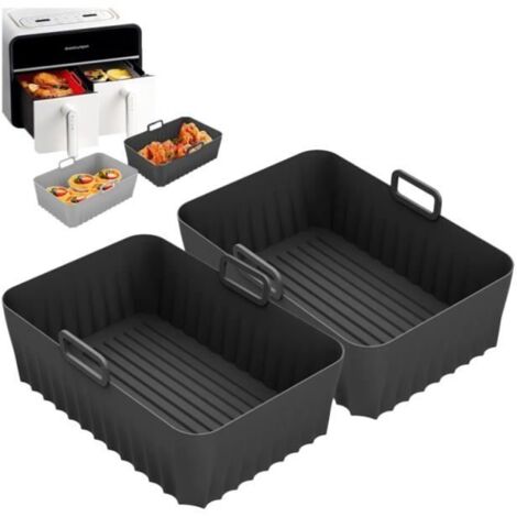Moule en silicone - 2 Paquet - Accessoires Air Fryer - Compatible 9.5L - Couleur Blanc (1/4)