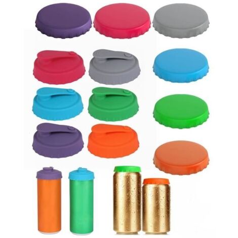 Couvercles Pour Canettes De Boissons, Couvercles Pour Canettes En Silicone, Couvercles Pour Canettes De Cola Bouchons (Lot De 12) (1/4)