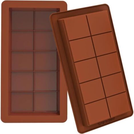 Moule à Chocolat - Silicone - Lot de 2 - Anti-adhésif - Compatible congélateur - Lavable au lave-vaisselle (1/4)