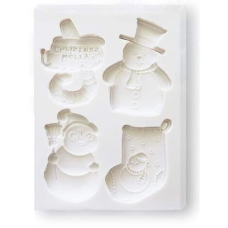 Moule en Silicone - Non-adhésif - Bonhomme de Neige 3D - Décoration de Gâteaux de Noël - Résistant à la Chaleur (1/4)