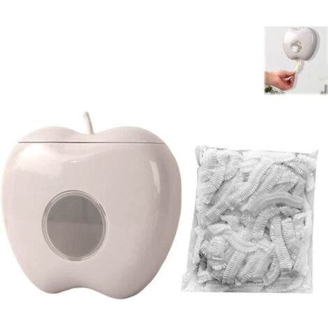 Boîte de rangement en plastique en forme de pomme - Boîte de rangement murale - Distributeur de film étirable jetable (1/4)