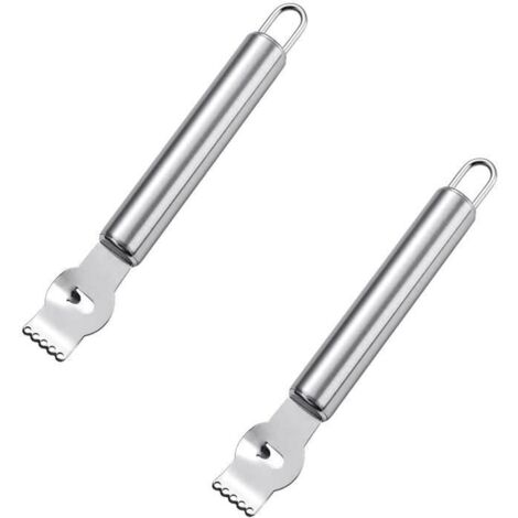 Éplucheur de Fruits - Acier Inoxydable - 2pcs - Multifonctionnel - Design Ergonomique - Argent (1/4)
