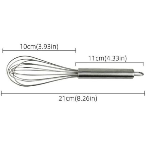 Fouet,Outils de cuisine de mélangeur de fouet de main de batteur d'oeufs d'acier inoxydable de 8-10-12 pouces - Type 8 inch (1/4)