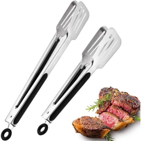 Pinces de Cuisine, Paquet de 2 (9 et 12 po), Pinces de Cuisine de qualité supérieure en Acier Inoxydable avec poignée Anti-Glisse (1/4)