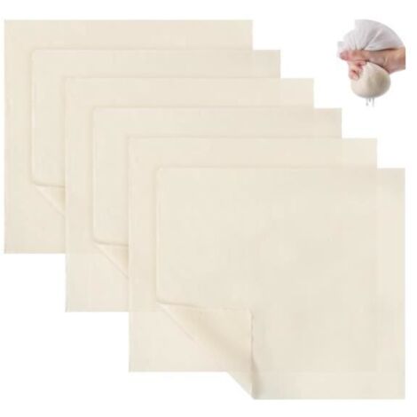 Etamine Alimentaire,5 Pièces Tissu Mousseline pour Cuisiner,Lavable Réutilisable Filtre Étamine à Non Blanchi Filtrer Jus 50x50cm (1/4)