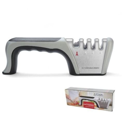 Aiguiseur Couteaux, 4 en 1 Affuteur Couteau Professionnel avec Une Paire de Gants Anti-Coupure, eguiseur de Couteau (1/4)