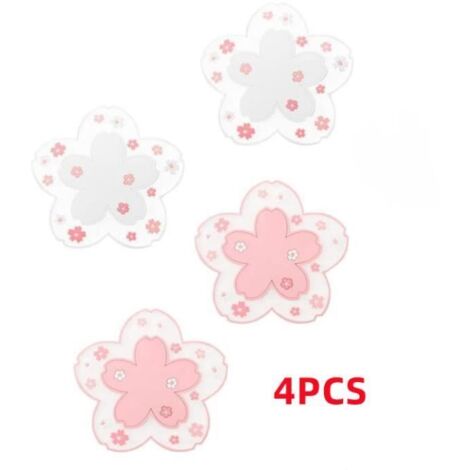 Dessous de verre - Fleurs de Cerisier - Silicone - Antidérapant - 11.5 cm - 4 pièces (1/4)