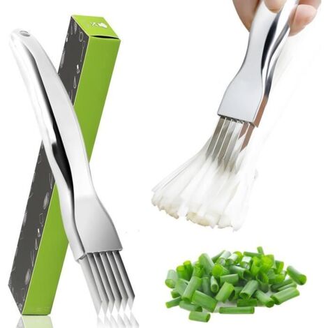 Shred Silk The Knife, Trancheuse à Oignons Verts en Acier Inoxydable, Couteau à Déchiqueter Les Oignons (1/4)
