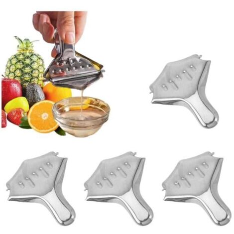 4 PCS Presse Citron Inox -Presse Agrumes Manuel en Acier Inoxydable Extracteur de Jus de Fruits Facile à Utiliser Design Unique (1/4)
