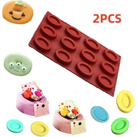 Moule de cuisson - Silicone - Ovale - Pour Muffins et Brownies - 2 pièces - Compatible lave-vaisselle