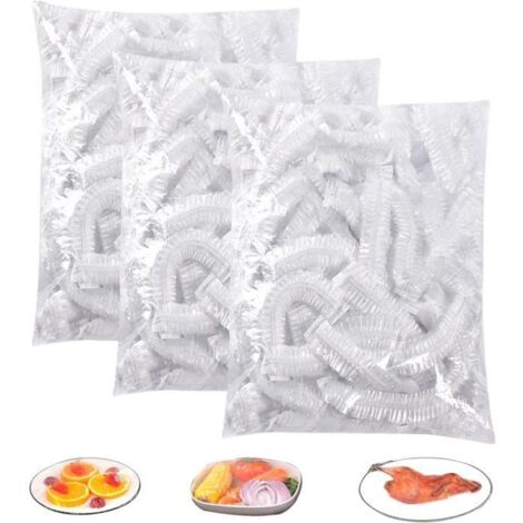 300 pcs Couvre plat elastique réutilisabl, charlotte alimentaire reutilisable, Film Alimentaire transparent pour conserver (1/4)