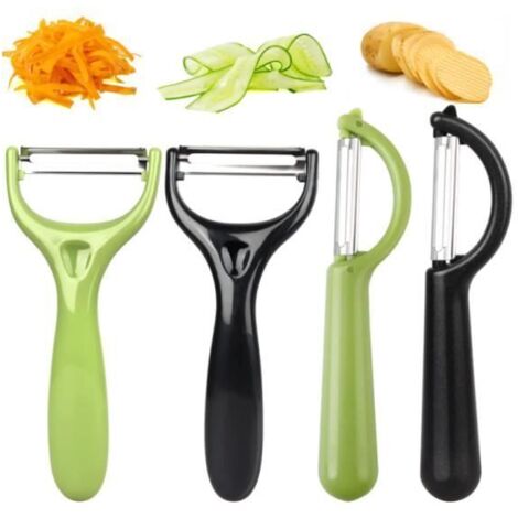 Éplucheur à légumes - Économique - Lot de 4 - Ergonomique - Acier inoxydable - Compatible lave-vaisselle (1/4)
