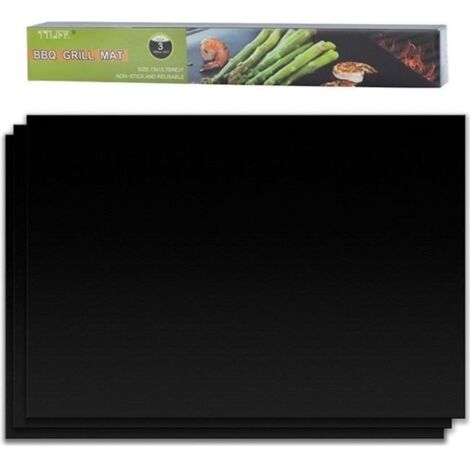 Tapis de Cuisson - TTLIFE - 3 Feuilles - 100% Antiadhésif - Résistant à 500 °F - Noir (1/4)