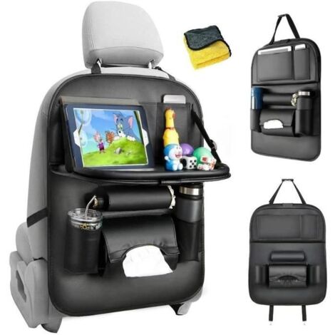Organisateur de Voiture Kick Mats, 1Pc Organiseur de siège arrière avec Table et Protection de Dossier pour siège de Voiture