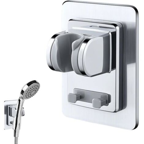Support de Douche Sans Percage,Pommeau de Douche Ventouse Fixation Adhésive Ultra Puissante,Porte Douchette avec Angle Complètement (1/4)