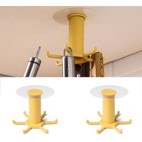 Organiseur de Cuisine - Noname - Lot de 2 - Rotatif à 360° - Sans Perçage - Jaune (1/4)