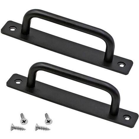 212mm Poignée de porte,Poignée de porte de grange robuste 2 pièces Poignée de porte coulissante Poignées de porte poussoir avec (1/4)