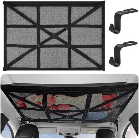 Filet de Rangement pour Toit Voiture Filet pour Toit de Voiture 90cmx65cm Universel Voiture Bagages Sac pour Le Voyage (1/4)