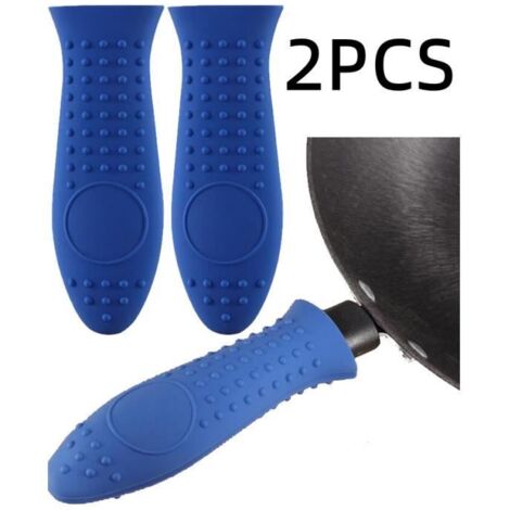 Poignée de casserole amovible - Silicone - Bleu - Anti-brûlure - Antidérapante - Facile à nettoyer (1/4)