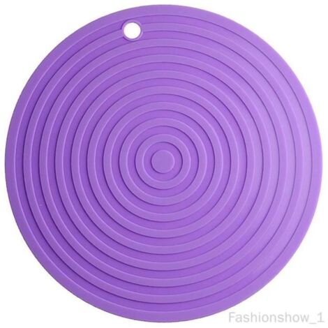 Support Tapis de Verre En Silicone Dessous De Plat Casserole Durable violet yotijary (1/4)