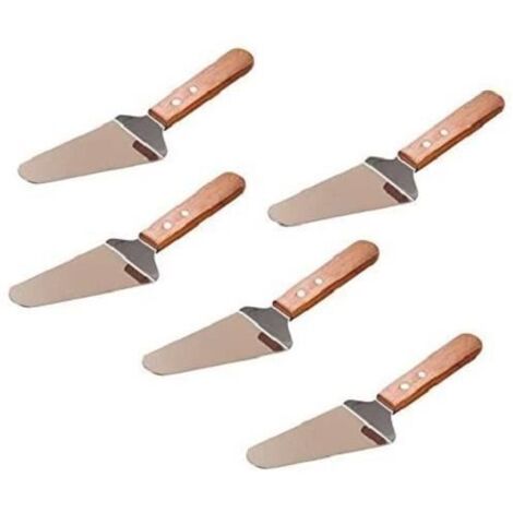 Pelle de Serveur de pâtisserie - Inox - 5Pcs - Poignée en Bois - 25.5cm - Antidérapante (1/4)
