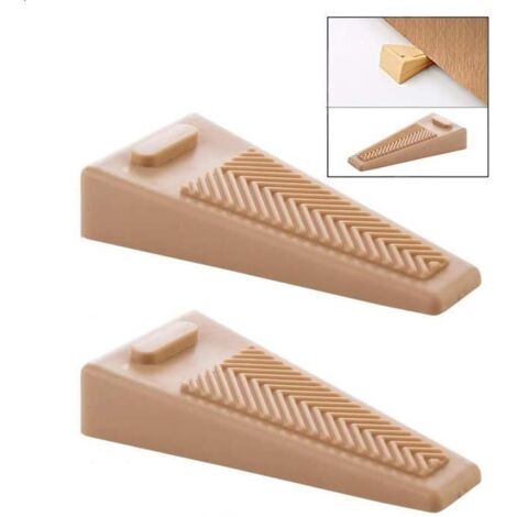 Cale de Porte - Non toxique - Silicone - Antidérapante - 2 pièces - Beige (1/4)