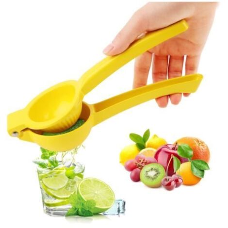 Presse-citron, presse-agrumes manuel avec poignée souple pour presser le citron et les agrumes, facile à nettoyer, 22 cm, jaune - (1/4)
