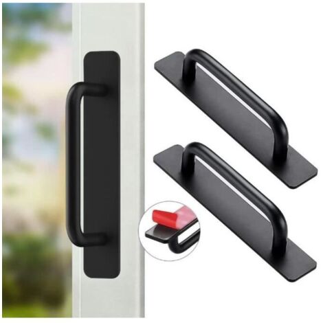 Poignée à ventouse,2 pcs poignée de meuble autocollante,poignée de porte coulissante,poignée de tiroir,pour chambre,cuisine,fenêtre (1/4)