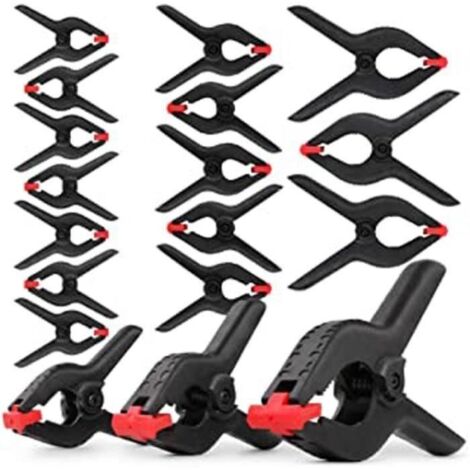 Pinces Bricolage-Outilage Plastique A Ressort, Jeu De 18 Pinces De Serrage Pour Traveaux De Reparation-Fixation, Pince Serre Joint (1/4)