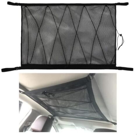 Filet de Rangement pour Voiture - Universel - Sac de Toit - Noir - Pliable - Avec Fermeture Éclair (1/4)
