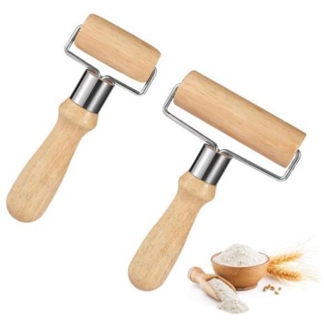 Rouleau à pâtisserie - Non spécifié - Lot de 2 - En bois naturel - Pour enfants - Multi-usage (1/4)