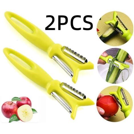 Éplucheur,Éplucheur de légumes Double Face Rotatif,Économe Fruits,Râpe à Carottes Multifonctionnel,pour Concombres,Pommes De Terre (1/4)