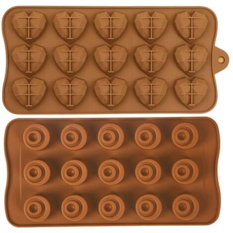 Moules à chocolat - Non spécifié - 2 Pièces - Silicone - Coeur 3D - Idéal Saint Valentin (1/4)