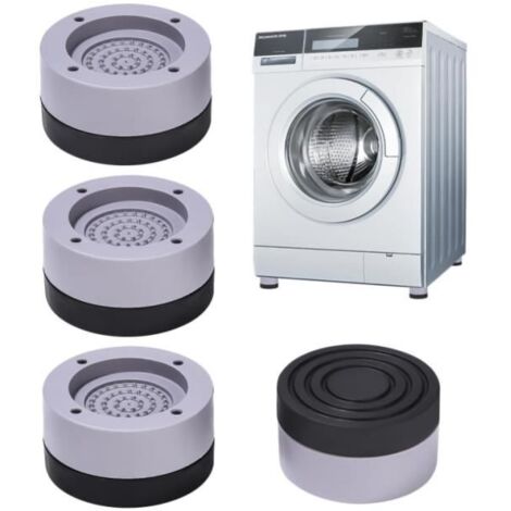 Patins Anti Vibration - Tampons a Pied Machine a Laver - Lot de 4 - Blanc - Caoutchouc - Antivibration (1/4)