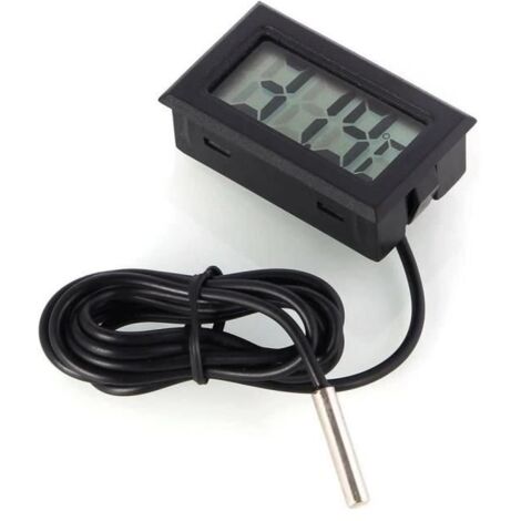 PIECE DETACHEE POUR RADIATEUR Mini thermomètre numérique LCD avec sonde externe 1 m à 5 m Câble noir (1/4)