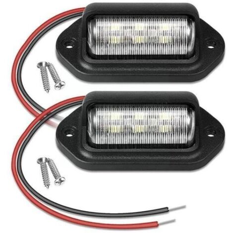 2PCS 6 LED Lampe de plaque d'immatriculation de voiture pour SUV Truck Trailer Van Step Lamp White Bulbs Car Products Plate Lights (1/4)