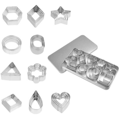 Emporte-pièces en Acier Inoxydable - 30 PCS - 10 Formes - Lave-vaisselle Sûr - 0,3 mm Épaisseur (1/4)