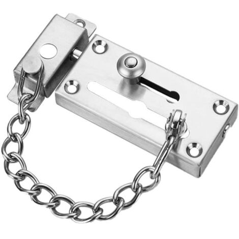 LAMMOK 1 Pcs Chaîne de Porte en Acier Inoxydable Verrou de Sécurité Argent Anti-Vol Solide Glissière pour Maison Hôtel Protection (1/4)