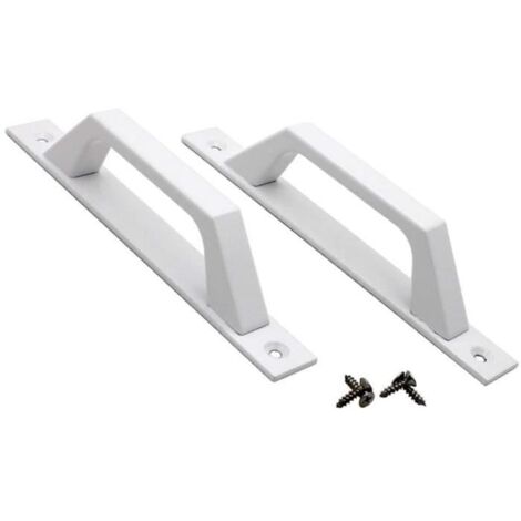 Poignée de porte intérieure - Blanc - Aluminium - Rectangulaire - Réversible - Simple (1/4)