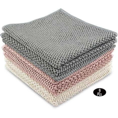 9 pièces Chiffon Microfibre 30×30cm, Lavables et Réutilisables, Torchon Nettoyage Vitre pour Verre Maison Cuisine Voiture (1/4)