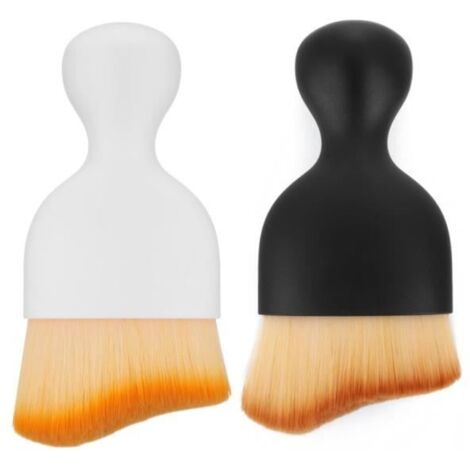 Brosse à poussière intérieure sans Rayures, 2 pièces, Brosse Douce de Nettoyage intérieur de Voiture Brosse de détail (Noir, Blanc) (1/4)