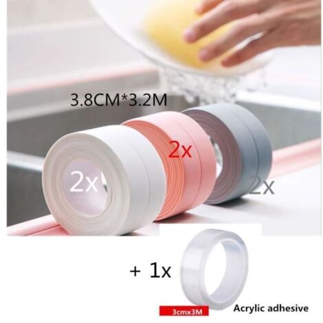 Bande D'étanchéité - PE - Blanc - 28 pcs - Salle de bains et cuisine (1/4)