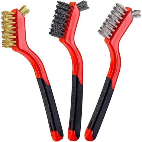 Brosses Métalliques - Non spécifié - Ensemble de 3 - Nylon, Laiton, Acier Inoxydable - Poignée Ergonomique (1/4)