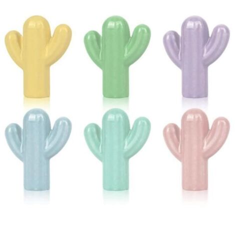 Poignée de cuisine - Non spécifié - Cactus - Lot de 6 - Céramique - Couleurs variées (1/4)
