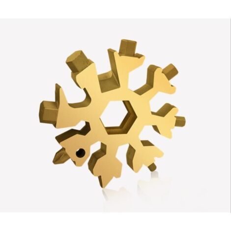Outil de flocon de neige,outil multifonction flocon de neige 18 en 1, clé à flocon de neige en acier inoxydable (or) (1/3)
