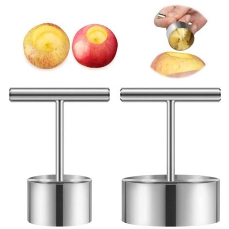 Dénoyauteur de pomme - Multifonction - Acier inoxydable - Poignées ergonomiques - Couleur blanche - Durable (1/4)
