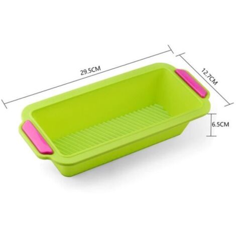 Moules,Moule à pain rectangulaire en Silicone antiadhésif, 1 pièce, plateau à pain, Long, carré, ustensiles de cuisson - Type Green (1/4)